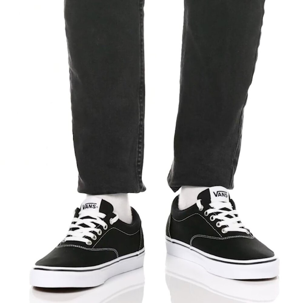 (Size 9.5) VANS Men's Doheny Canvas Sneaker - Black/White